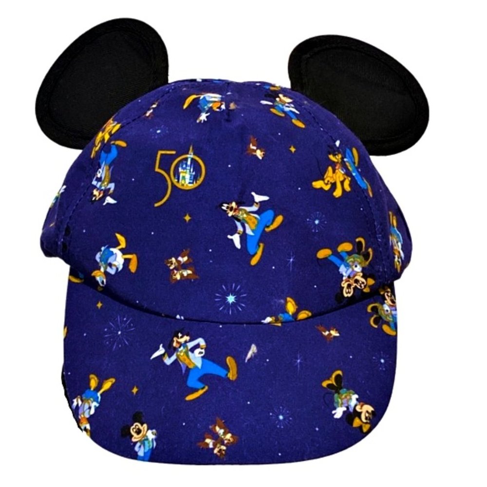 Disney Parks Mickey Ears Baseball Hat Cap Size Infant 49CM 50th Anniversary EUC